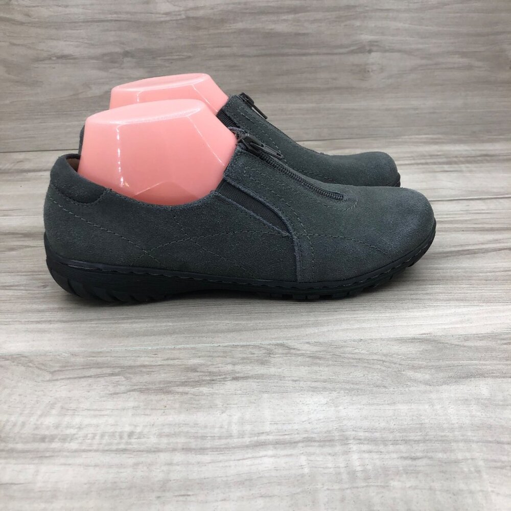 Natural Soul Shoes Women's 7.5 Gray Suede Zip Sneakers